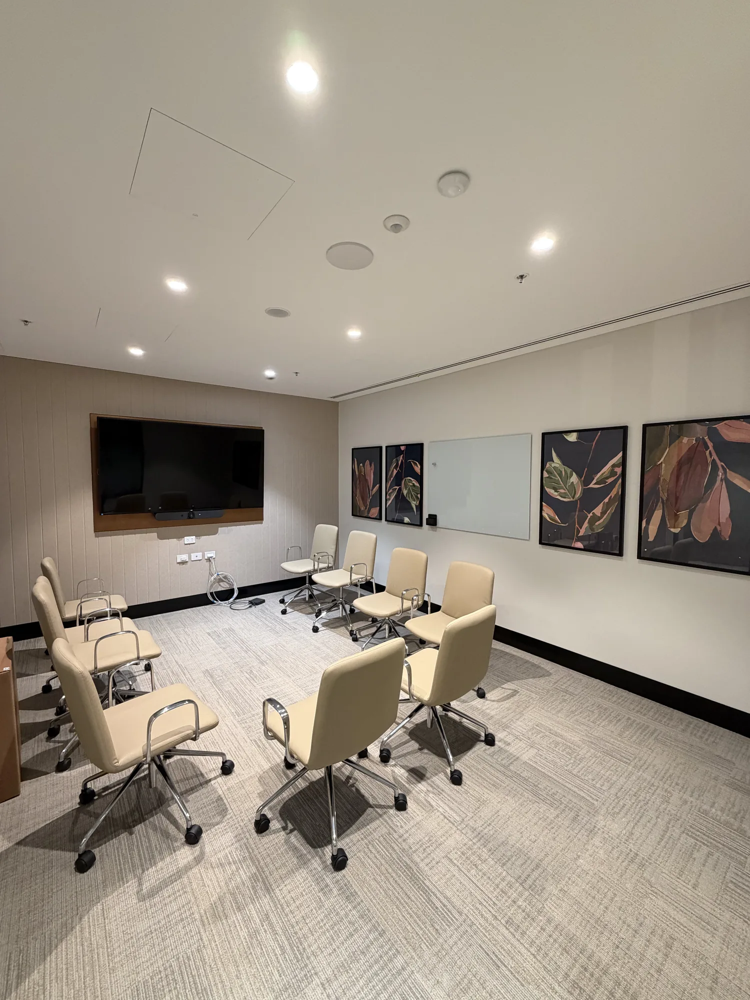 Office meeting room set up by LOG Transport after a commercial move